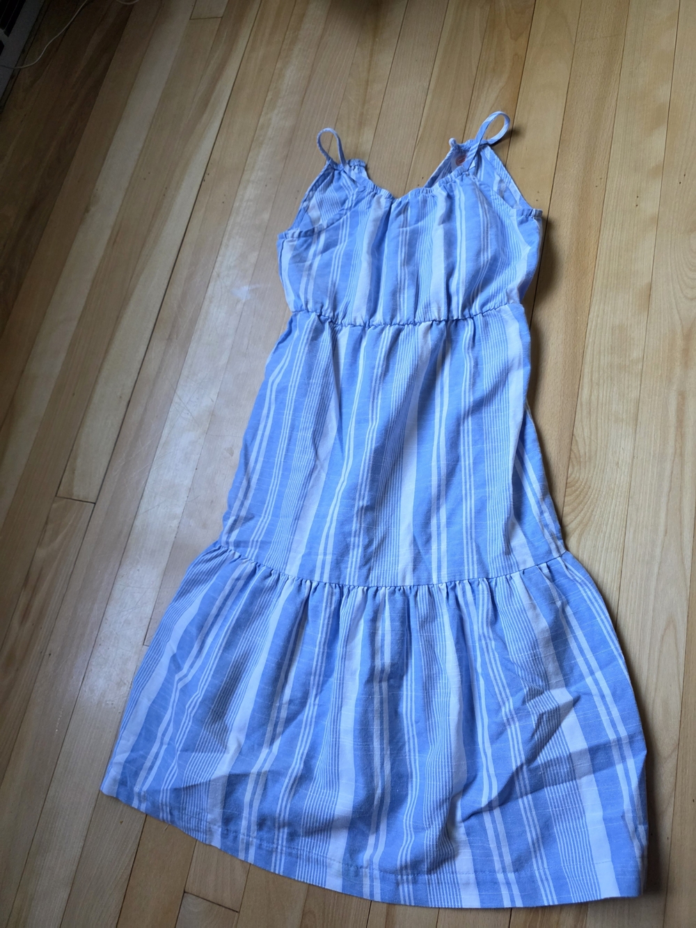 wonder nation Light Blue and White Striped Sundress